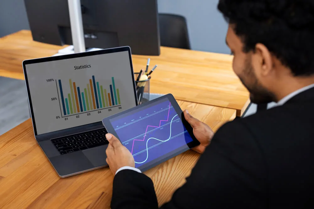 A well-lit, high-resolution image depicting a sophisticated multivariate regression analysis dashboard.