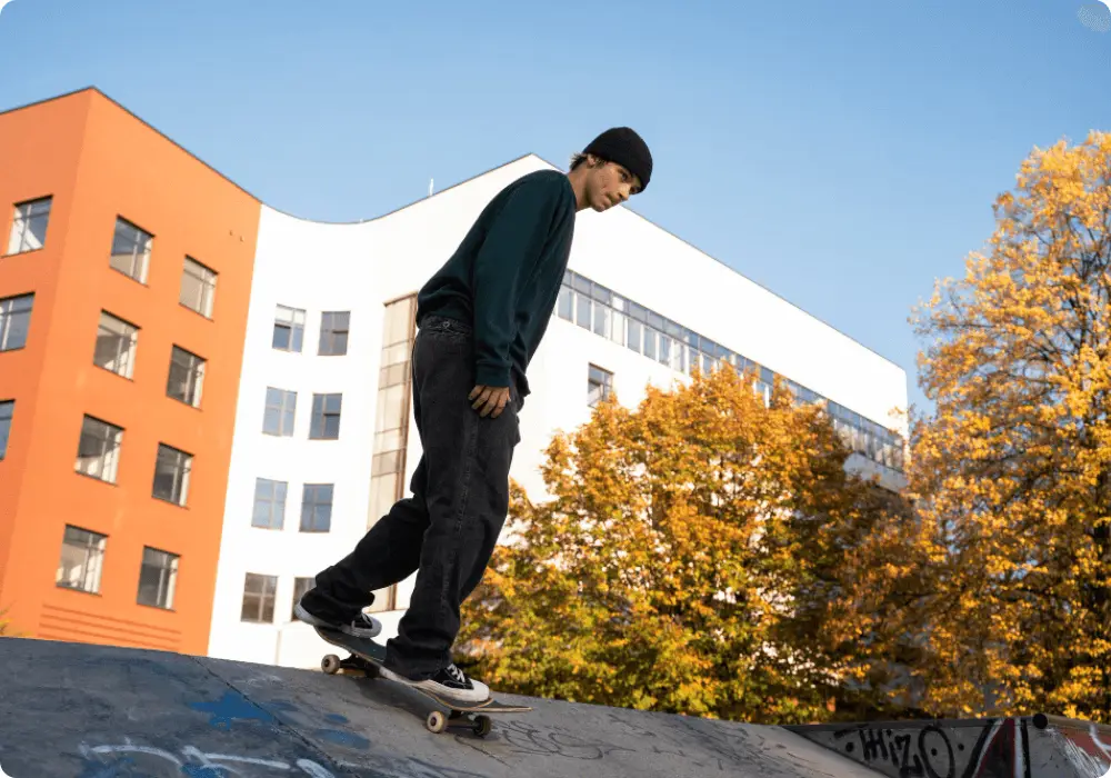 Skatepark height analogy explaining electric potential difference electrostatics concepts with gravitational comparison.