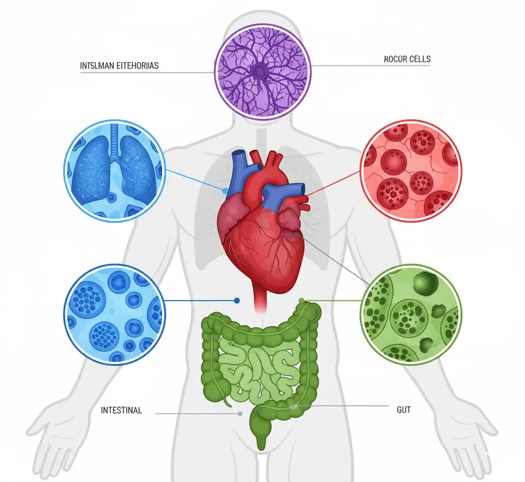 Organ-specific cell atlases showing lung gut thymus skeletal tissue mapping Human Cell Atlas 2026.